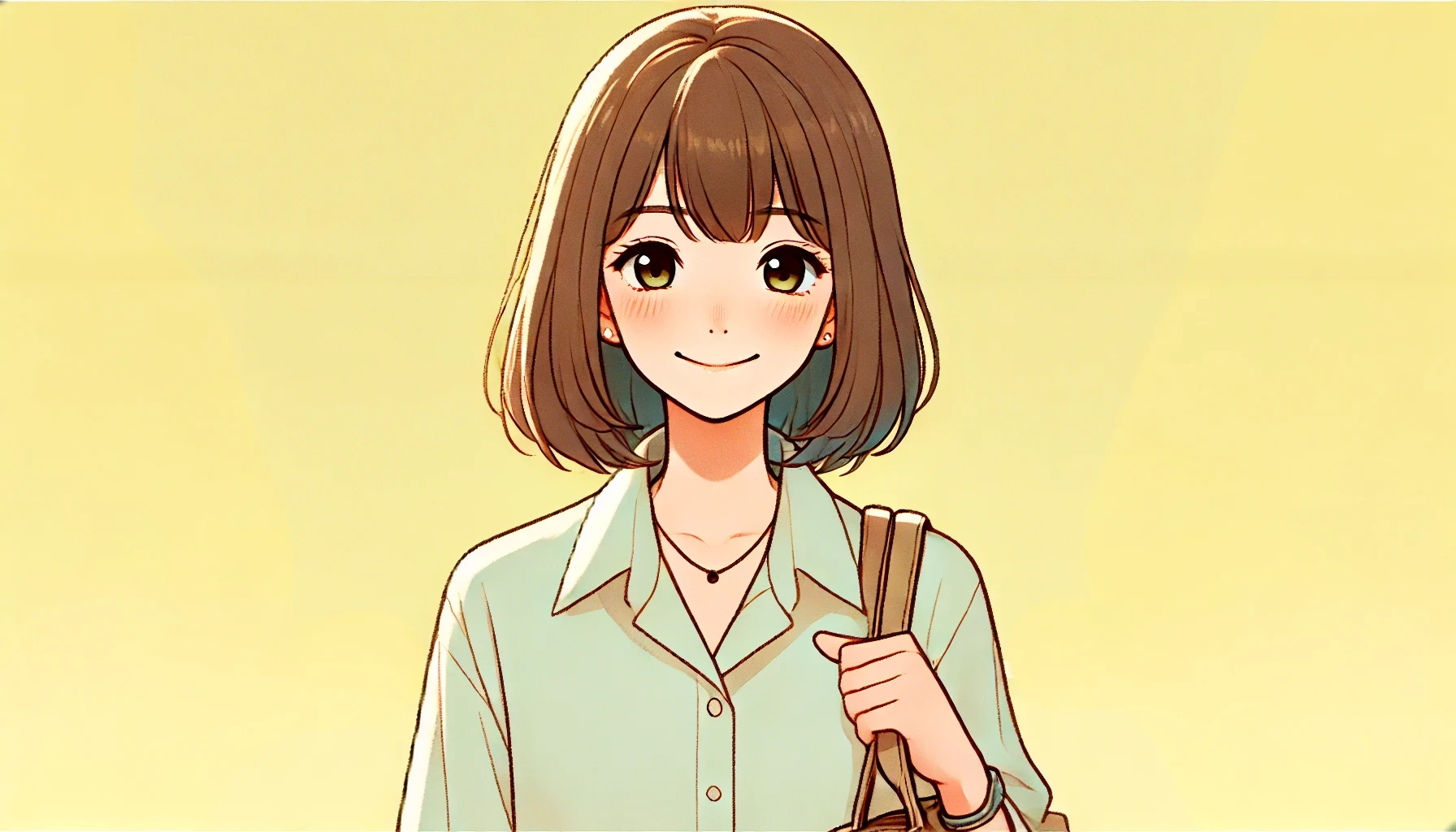 笑顔で通勤する女性