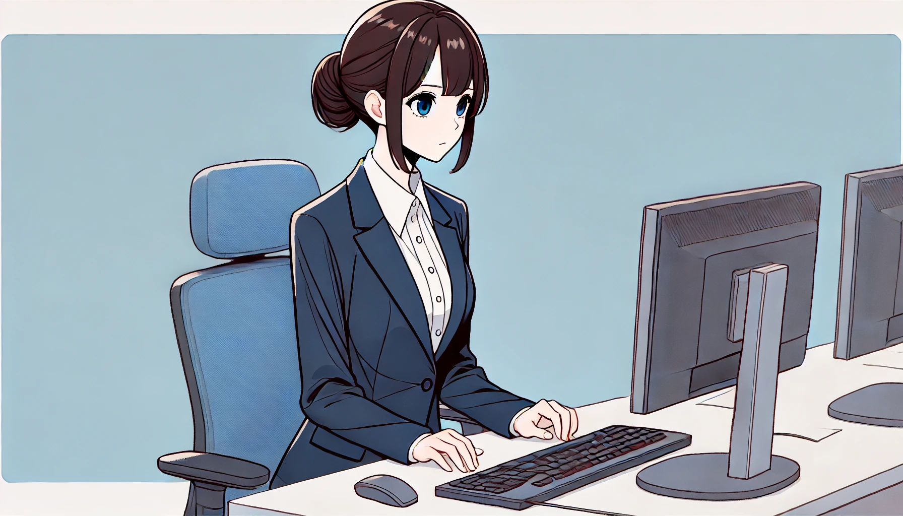 通勤事務所で働くスタッフさん